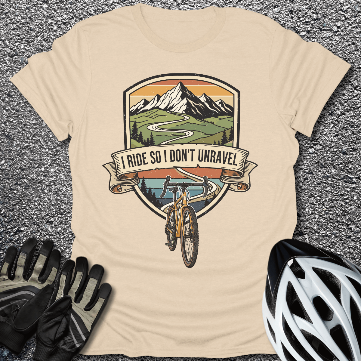I Don't Unravel T-Shirt in Sand / S from CycleTees