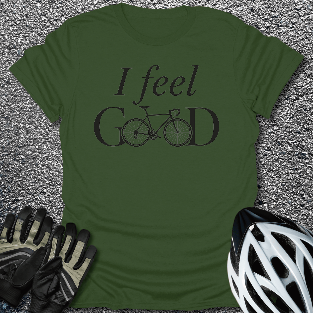 I Feel Good T-Shirt in Military Green / S from CycleTees