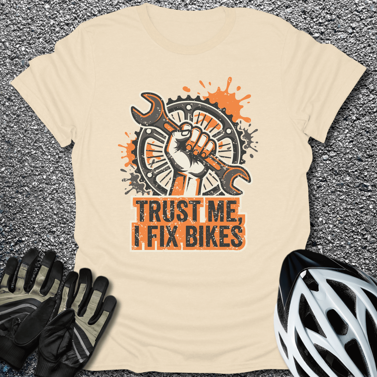 I Fix Bikes T-Shirt in Natural / S from CycleTees
