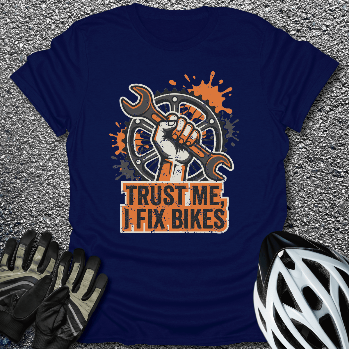 I Fix Bikes T-Shirt in Navy / S from CycleTees