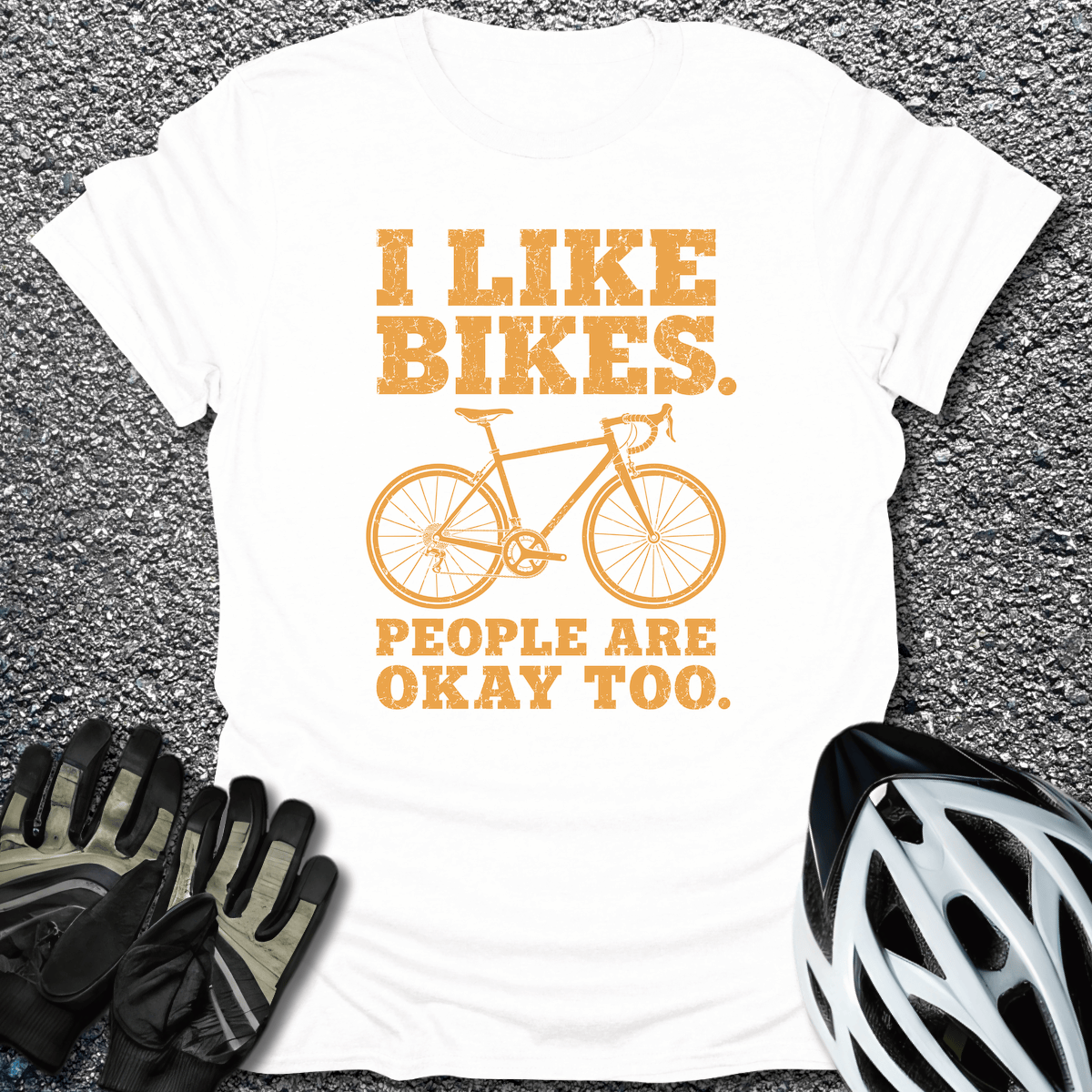 I Like Bikes T-Shirt in White / S from CycleTees