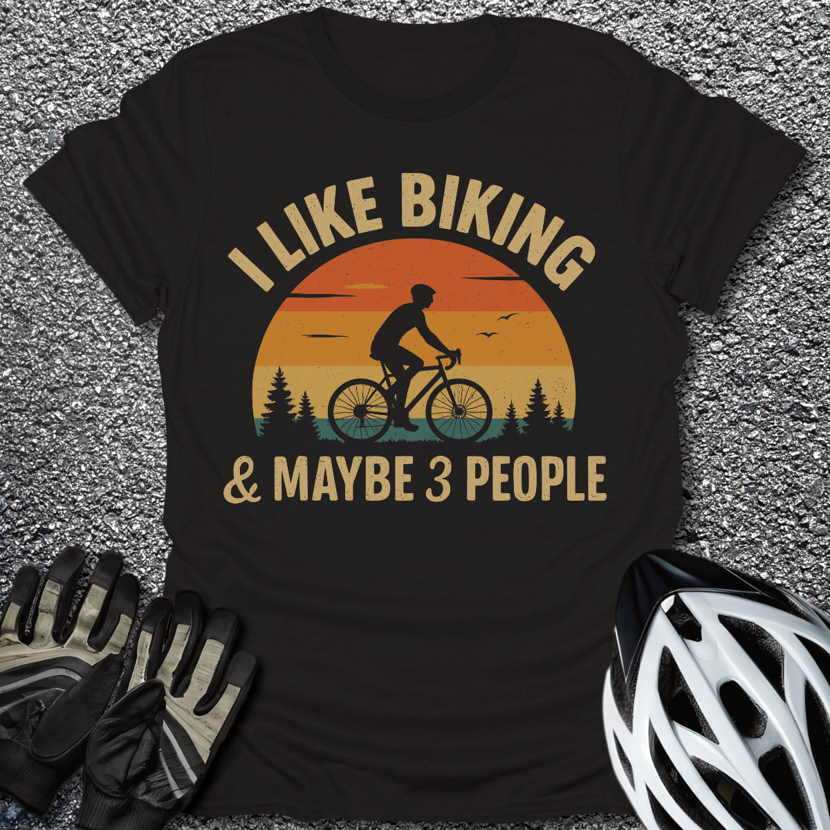 I Like Biking T-Shirt in Black / S from CycleTees