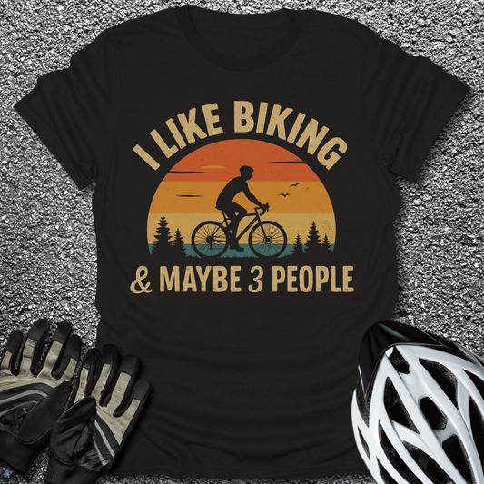 I Like Biking T-Shirt in Black / S from CycleTees