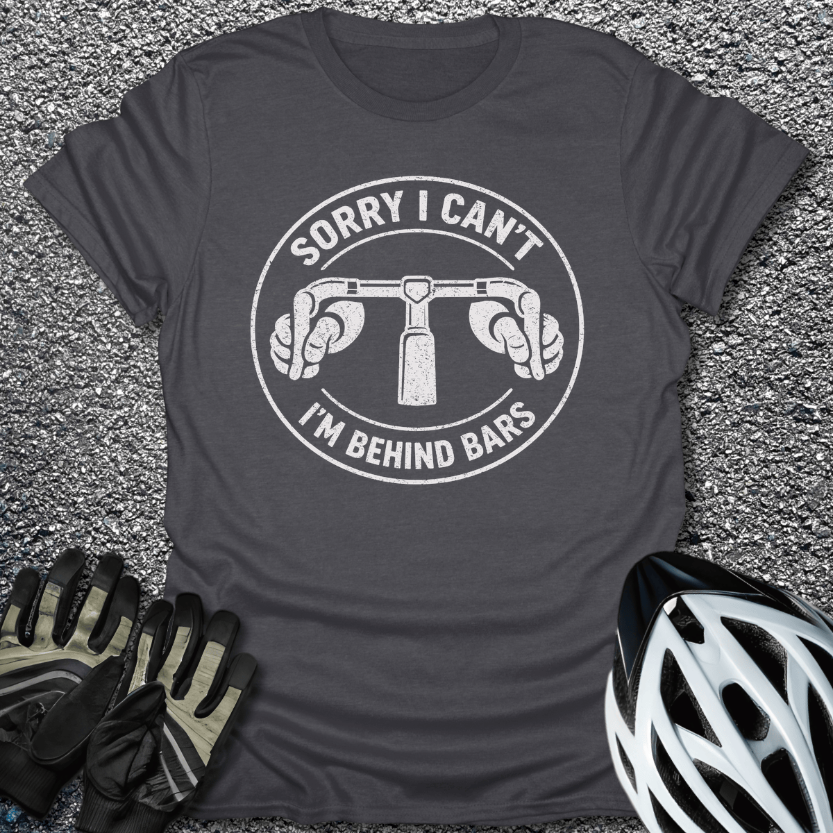 I'm Behind Bars T-Shirt in Dark Heather / S from CycleTees