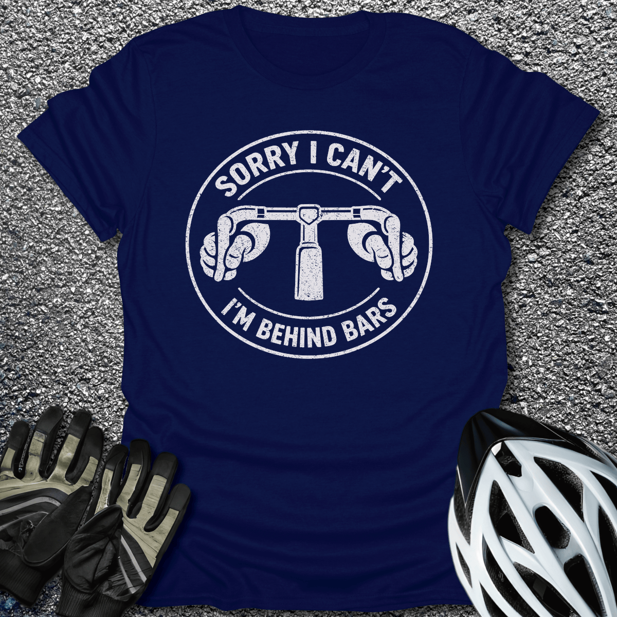 I'm Behind Bars T-Shirt in Navy / S from CycleTees