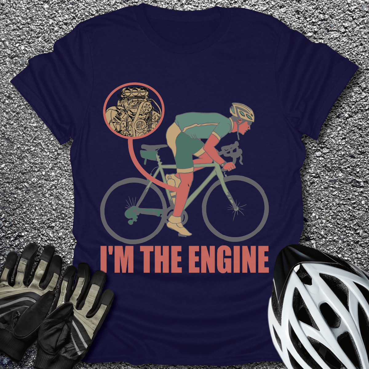 I'm The Engine T-Shirt in Navy / S from CycleTees