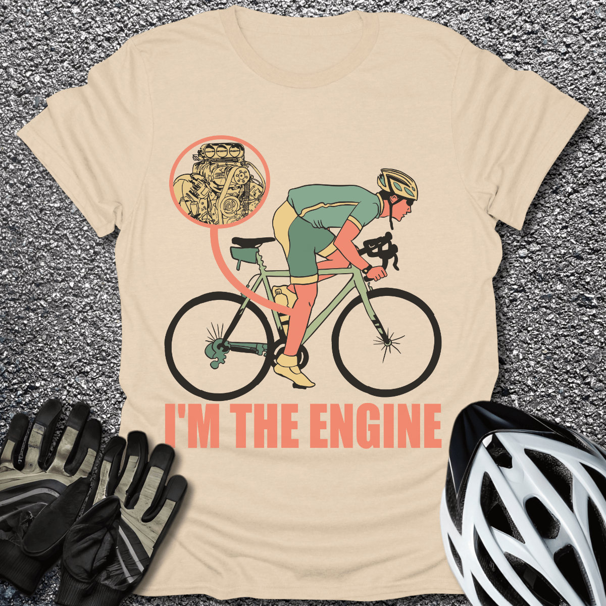 I'm The Engine T-Shirt in Sand / S from CycleTees
