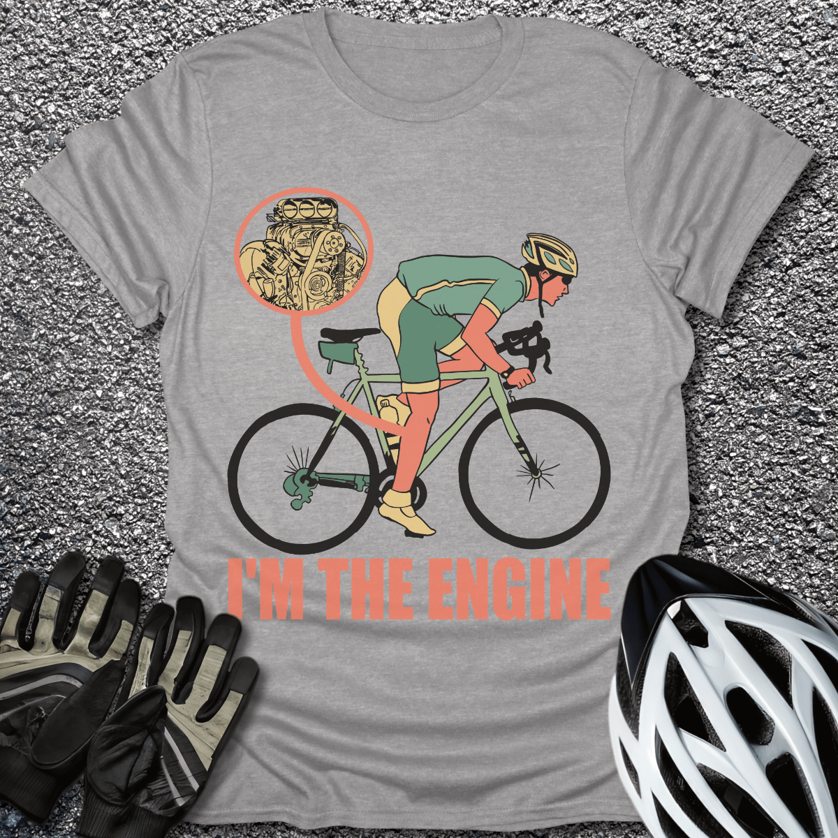 I'm The Engine T-Shirt in Sport Grey / S from CycleTees