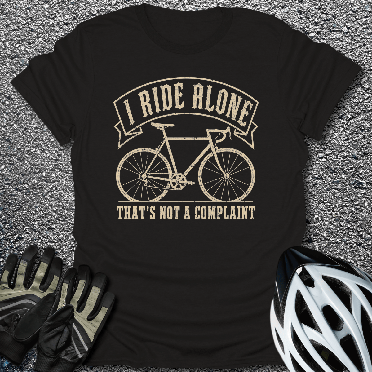I Ride Alone T-Shirt in Black / S from CycleTees