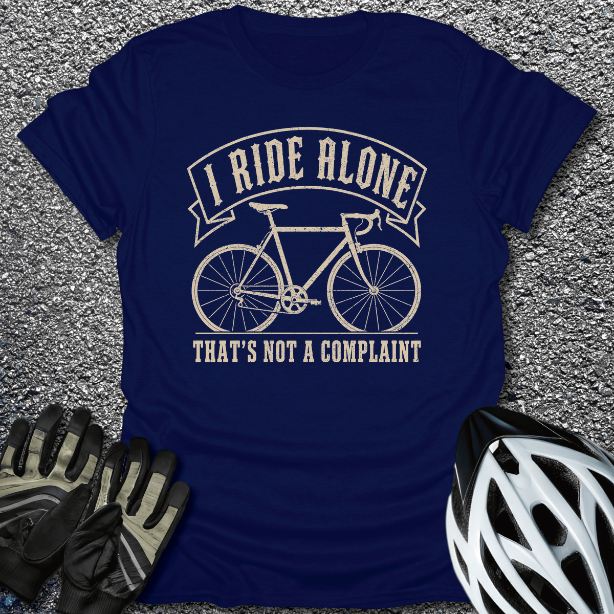 I Ride Alone T-Shirt in Navy / S from CycleTees