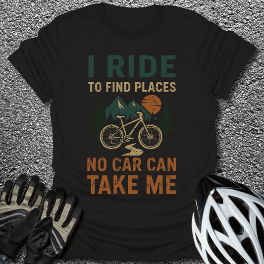 I Ride to Find T-Shirt in Black / S from CycleTees