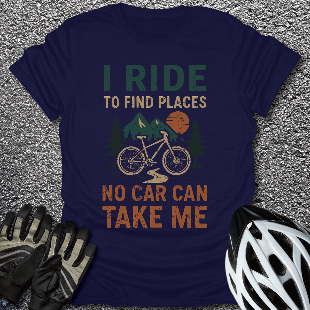 I Ride to Find T-Shirt in Navy / S from CycleTees