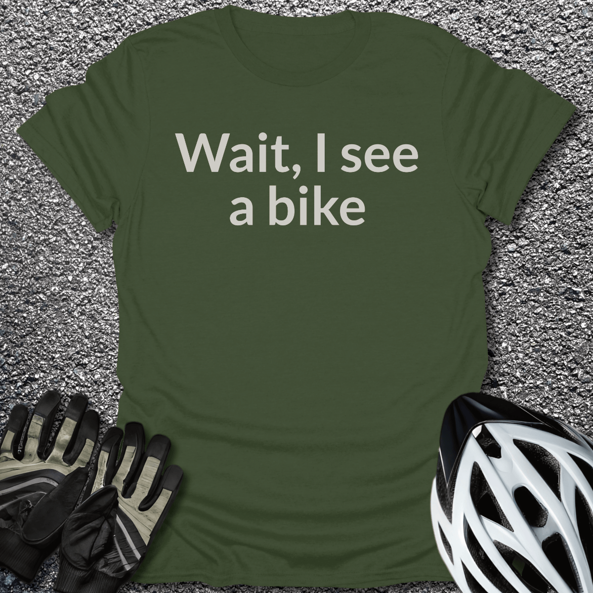 I See a Bike T-Shirt in Military Green / S from CycleTees