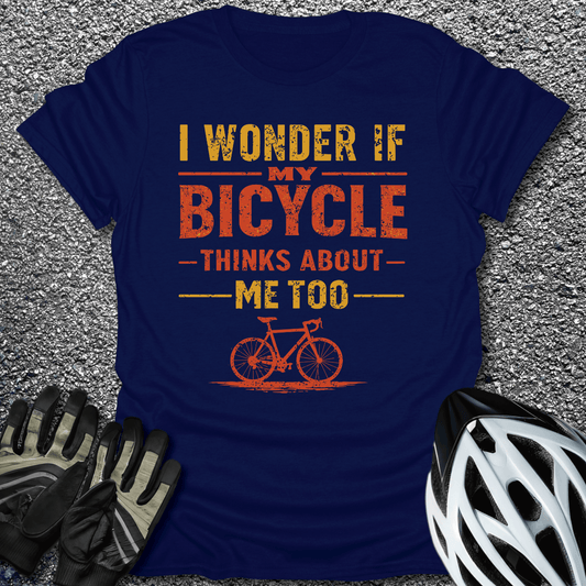 I Wander If T-Shirt in Navy / S from CycleTees