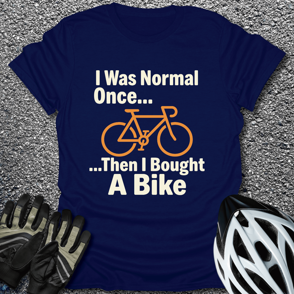 I Was Normal T-Shirt in Navy / S from CycleTees