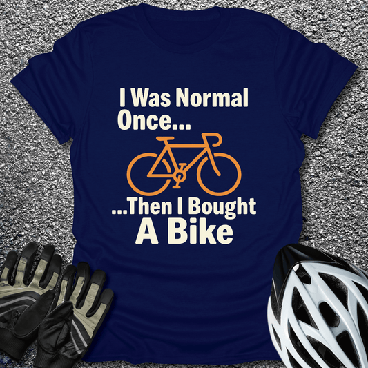 I Was Normal T-Shirt in Navy / S from CycleTees