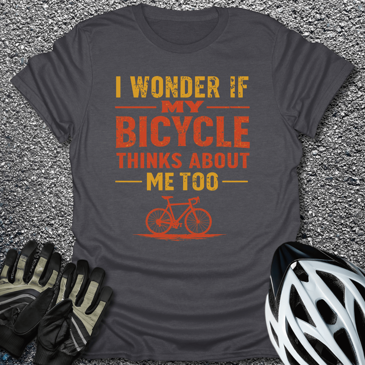 I Wonder If T-Shirt in Dark Heather / S from CycleTees