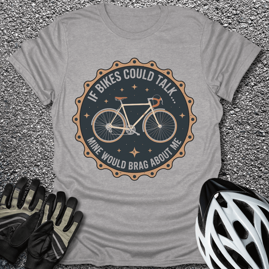 If Bikes Could Talk T-Shirt in Sport Grey / S from CycleTees