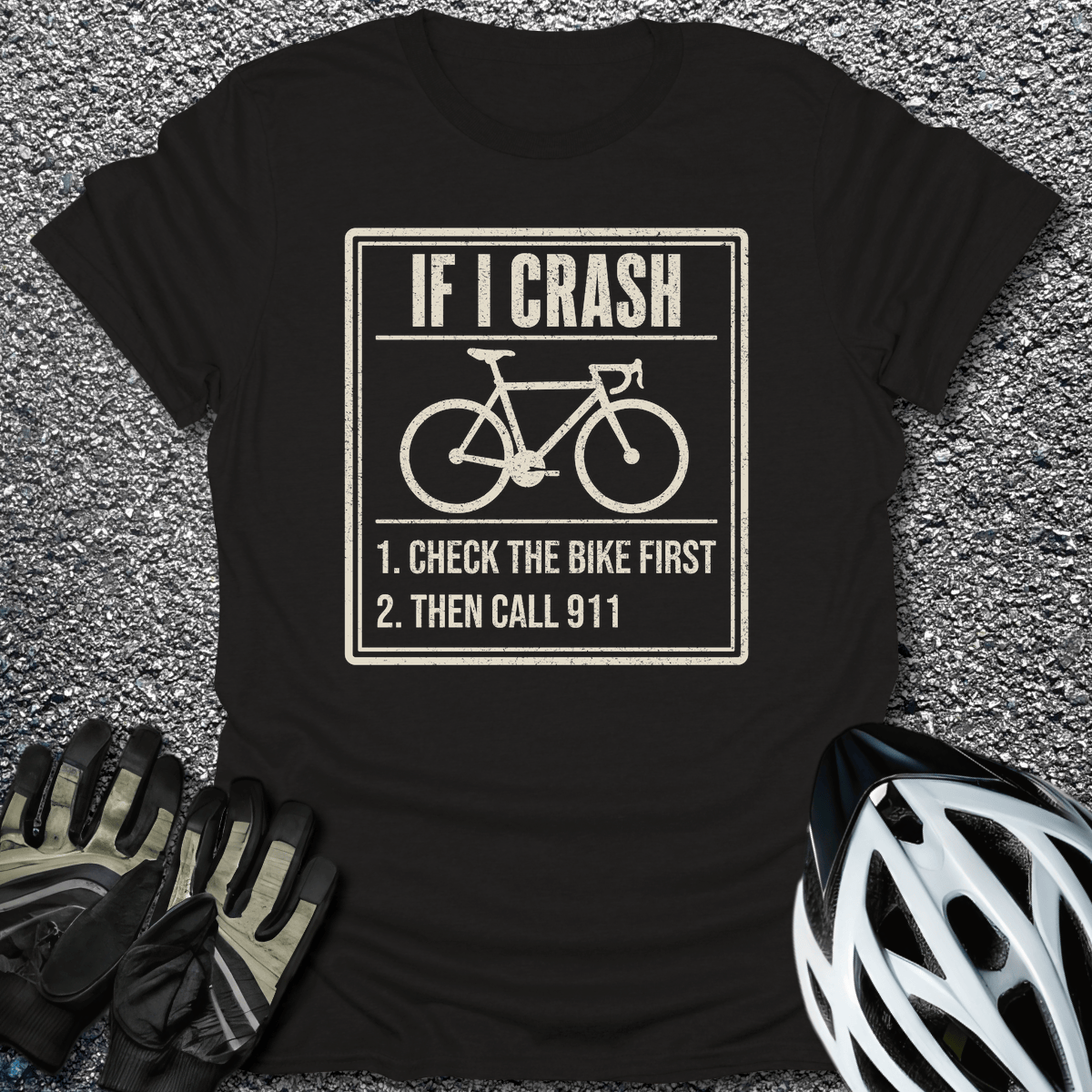 If I Crash T-Shirt in Black / S from CycleTees
