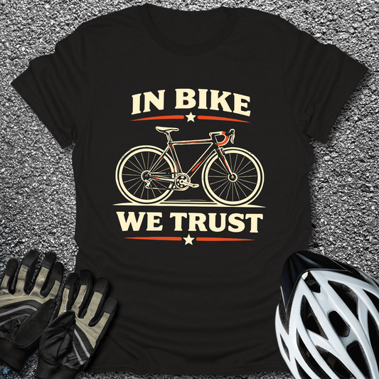 In Bike We Trust T-Shirt in Black / S from CycleTees