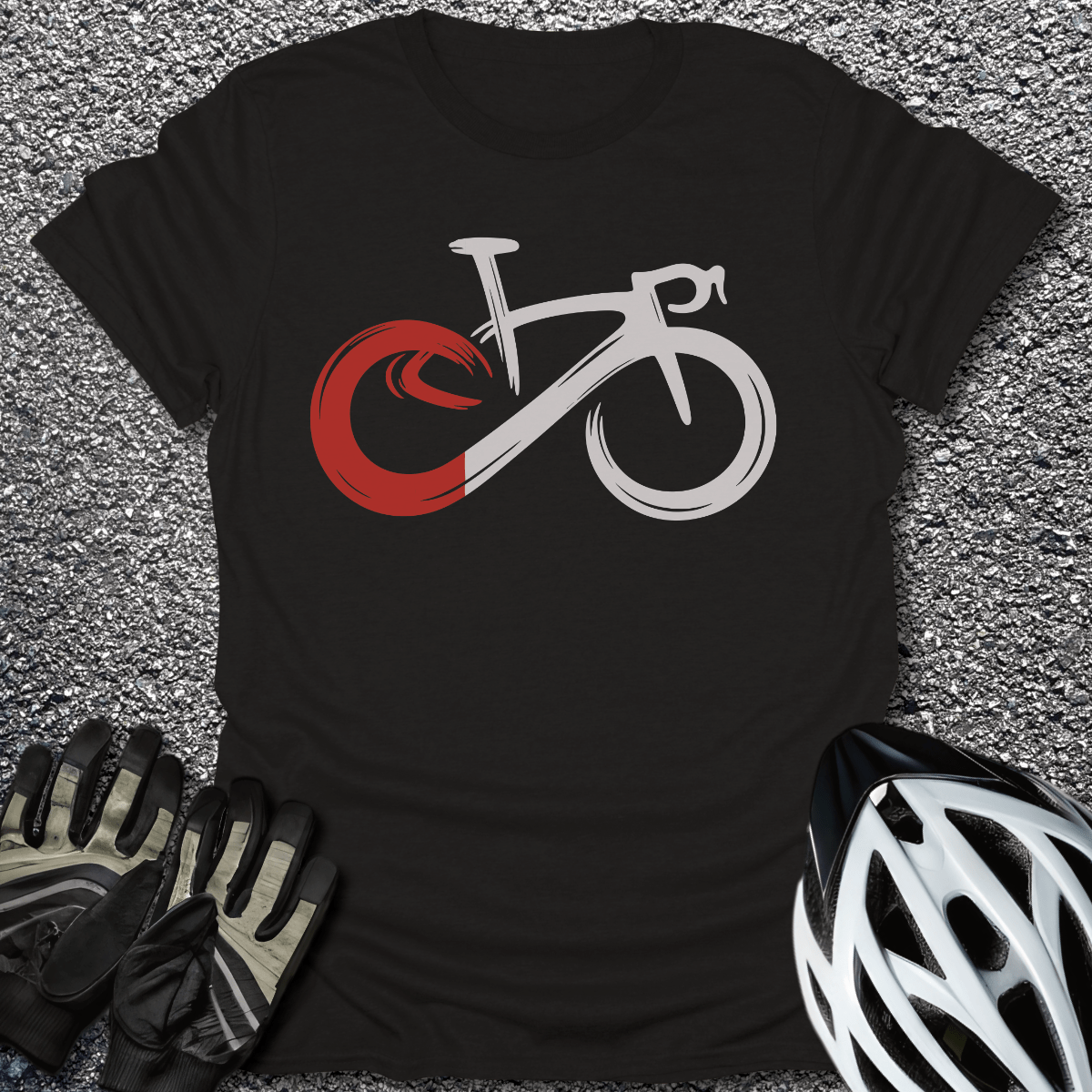Infinite Bike T-Shirt in Black / S from CycleTees