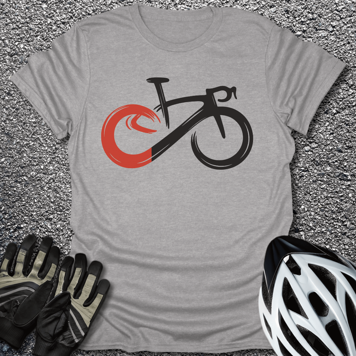 Infinite Bike T-Shirt in Sport Grey / S from CycleTees