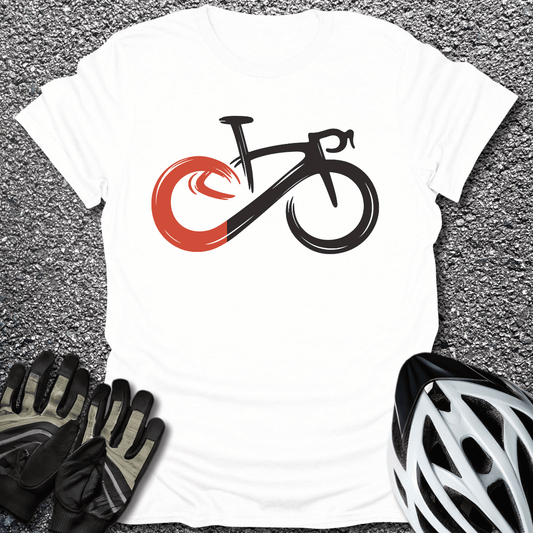 Infinite Bike T-Shirt in White / S from CycleTees