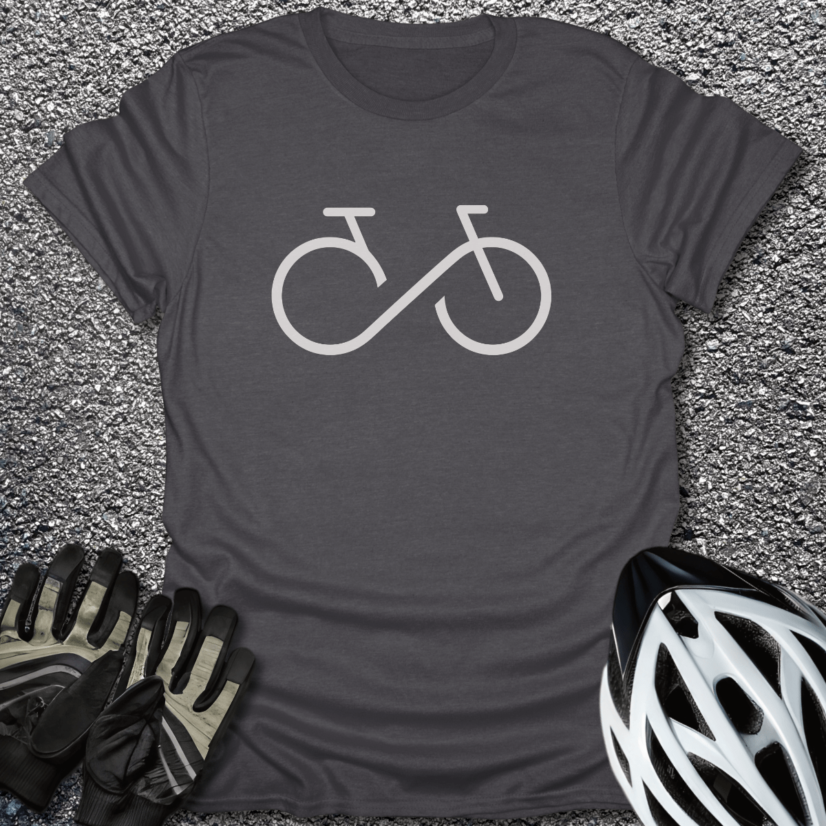Infinite Ride T-Shirt in Dark Heather / S from CycleTees