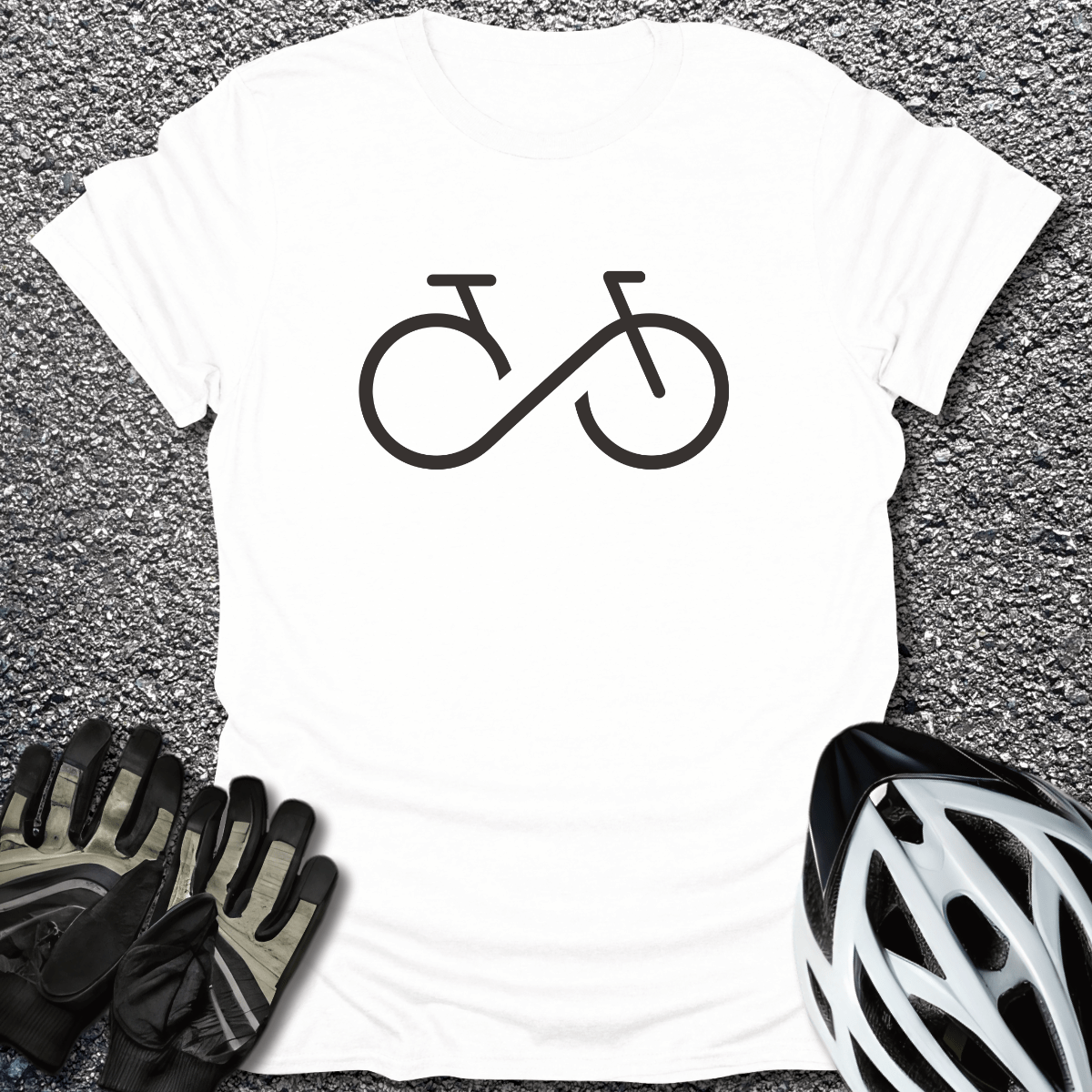 Infinite Ride T-Shirt in White / S from CycleTees