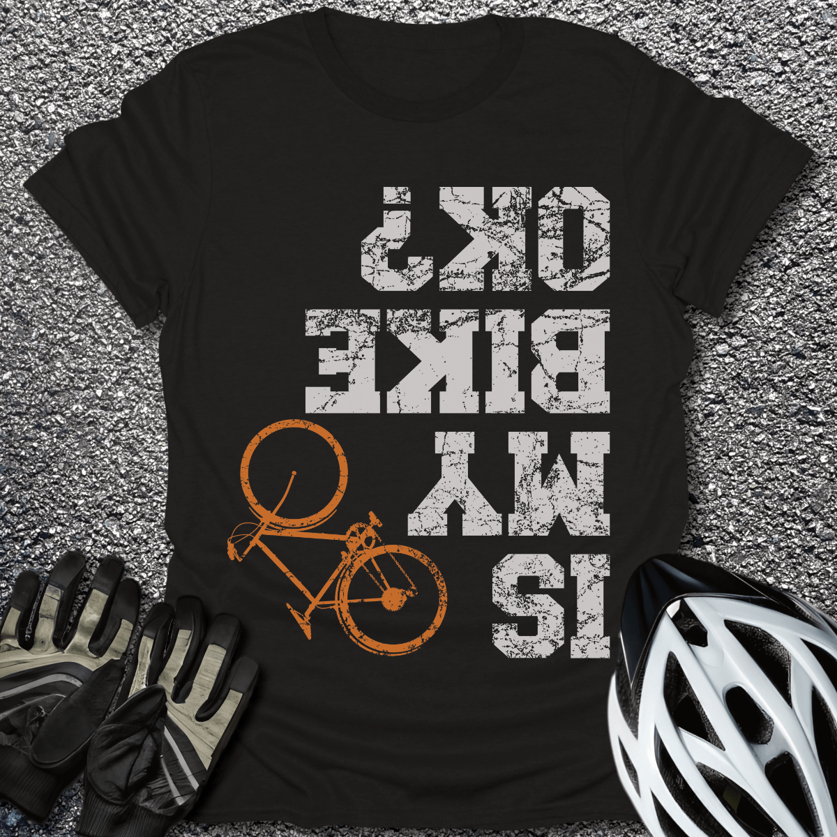 Is My Bike OK T-Shirt in Black / S from CycleTees