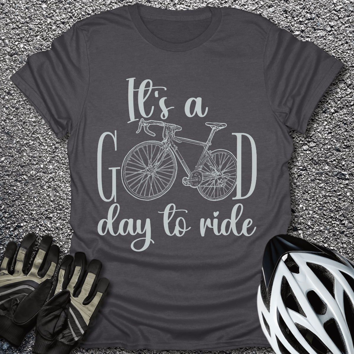 It's A Good Day To Ride T-Shirt in Dark Heather / S from CycleTees