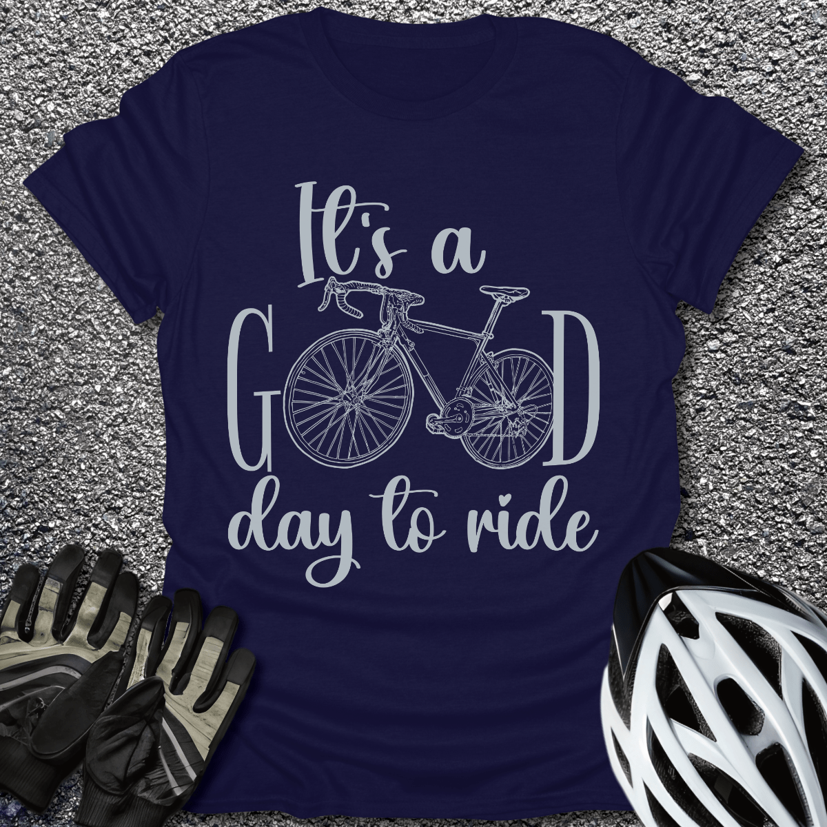 It's A Good Day To Ride T-Shirt in Navy / S from CycleTees