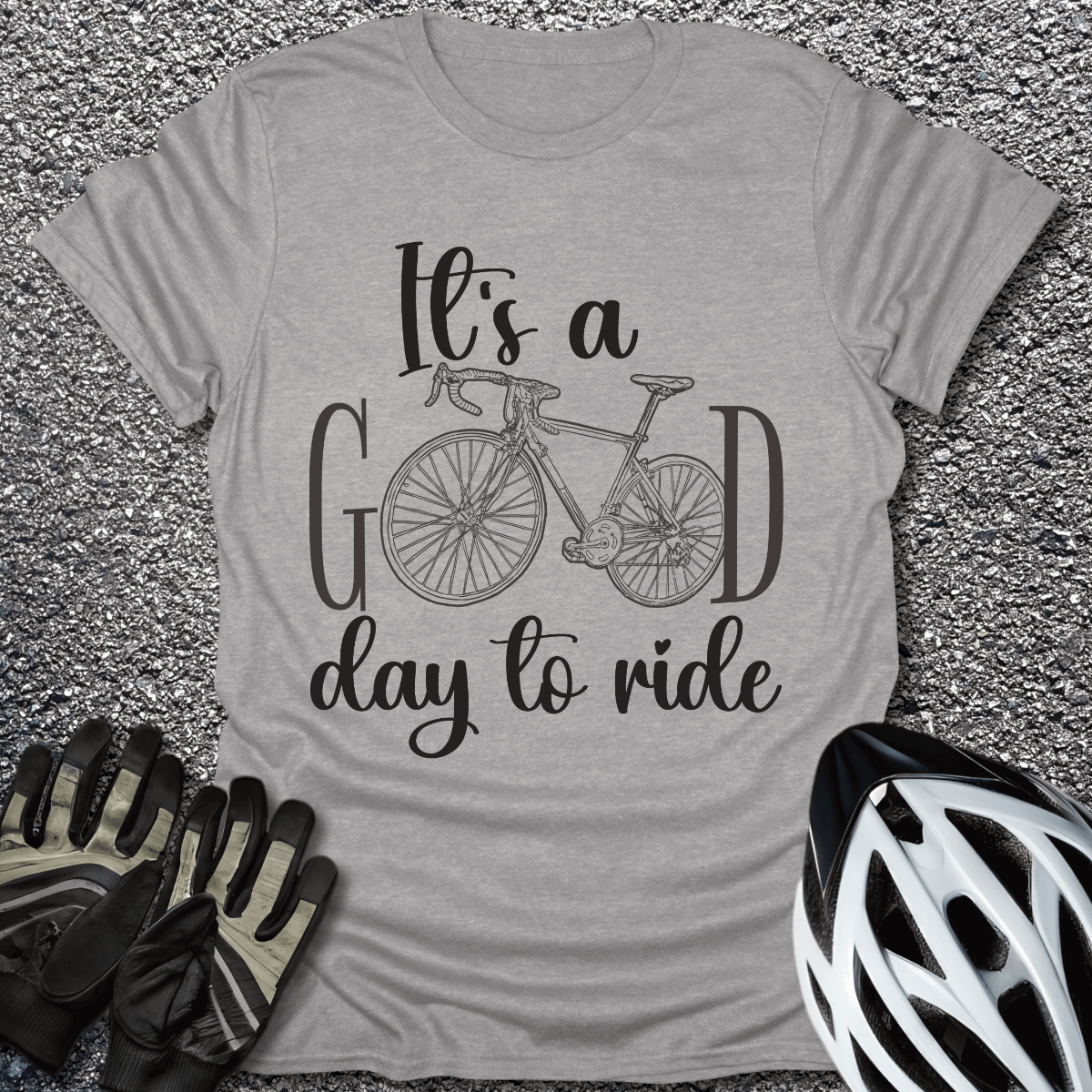 It's A Good Day To Ride T-Shirt in Sport Grey / S from CycleTees