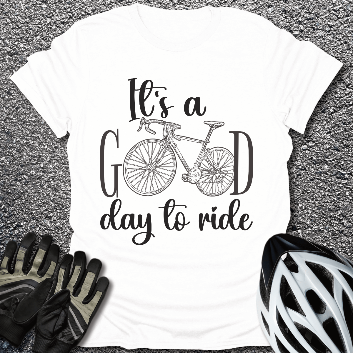 It's A Good Day To Ride T-Shirt in White / S from CycleTees
