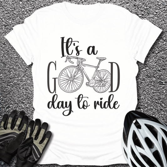 It's A Good Day To Ride T-Shirt in White / S from CycleTees