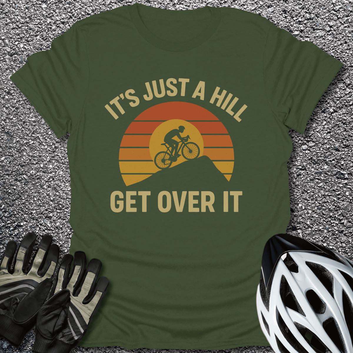 Just a Hill T-Shirt in Military Green / S from CycleTees