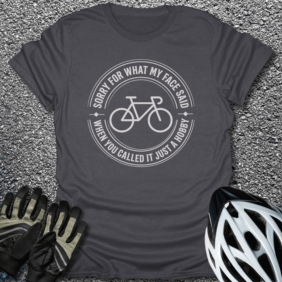 Just a Hobby T-Shirt in Dark Heather / S from CycleTees