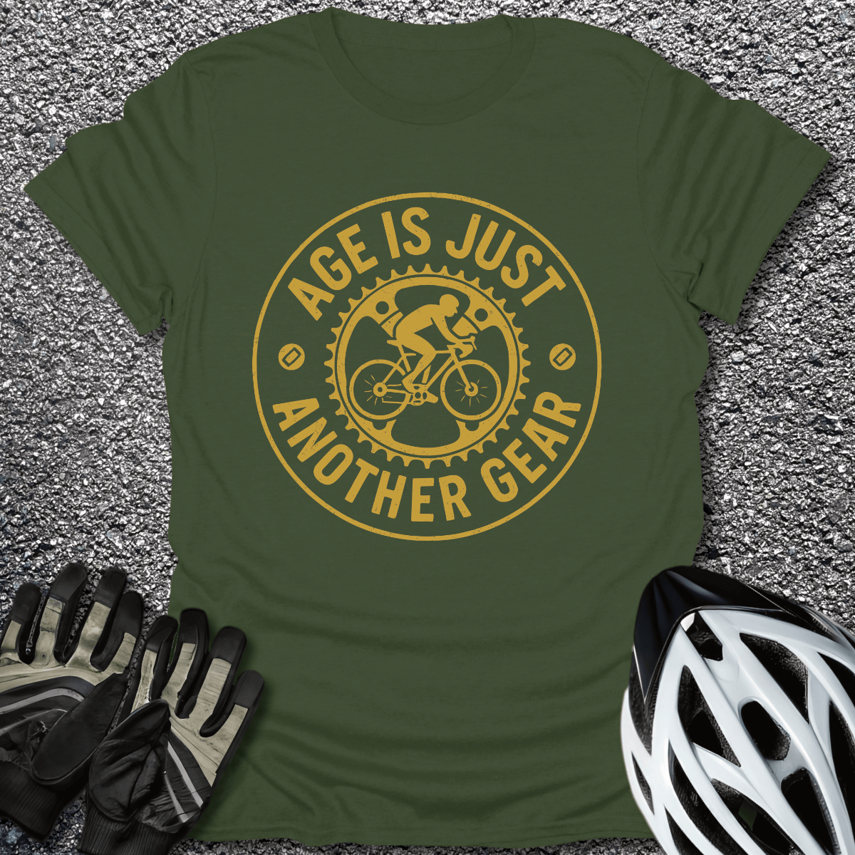 Just Another Gear T-Shirt in Military Green / S from CycleTees