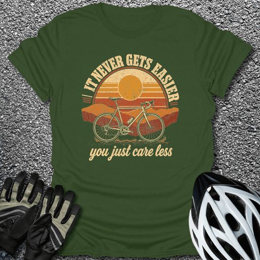 Just Care Less T-Shirt in Military Green / S from CycleTees