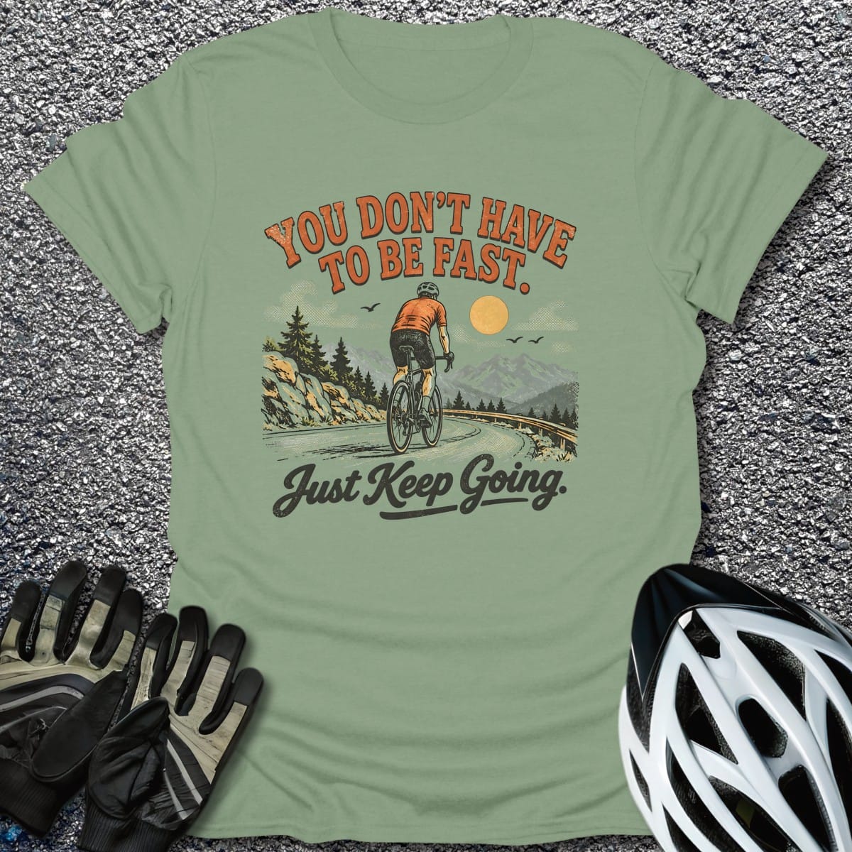 Just Keep Going T-Shirt in Sage / S from CycleTees