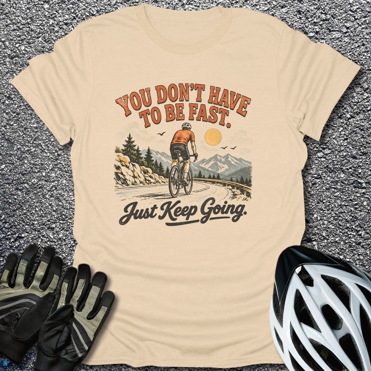 Just Keep Going T-Shirt in Sand / S from CycleTees