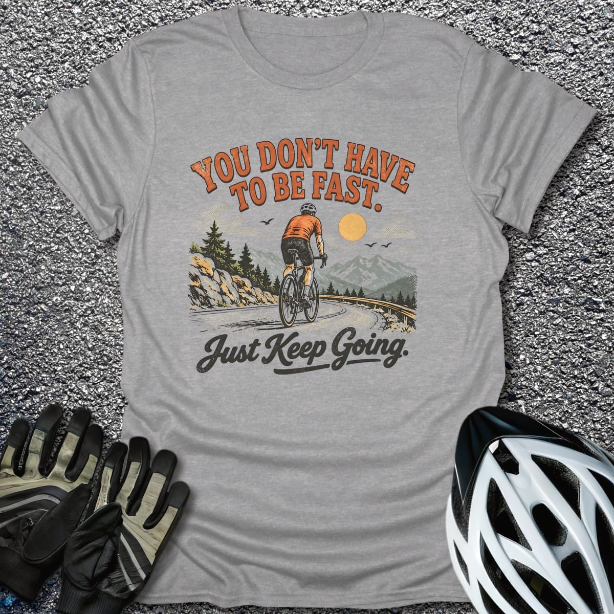 Just Keep Going T-Shirt in Sport Grey / S from CycleTees
