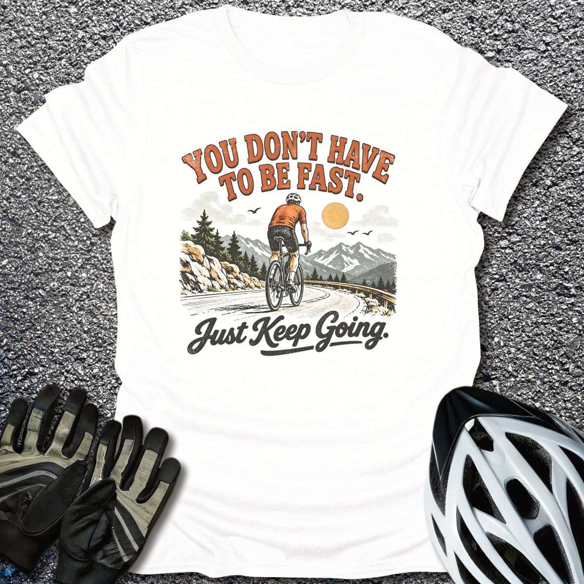 Just Keep Going T-Shirt in White / S from CycleTees