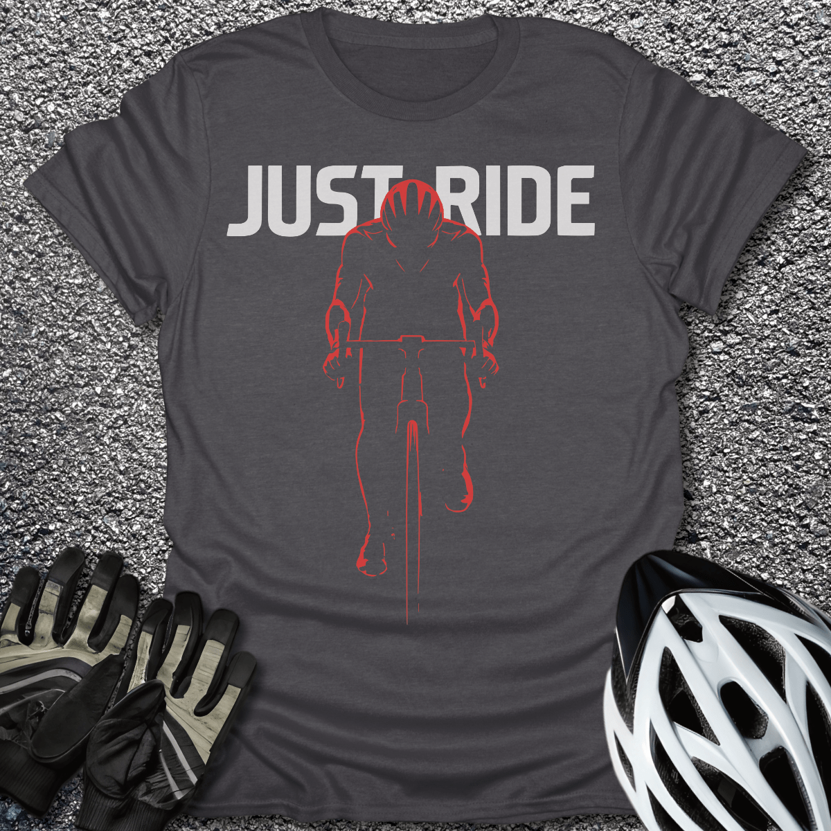 Just Ride T-Shirt in Dark Heather / S from CycleTees