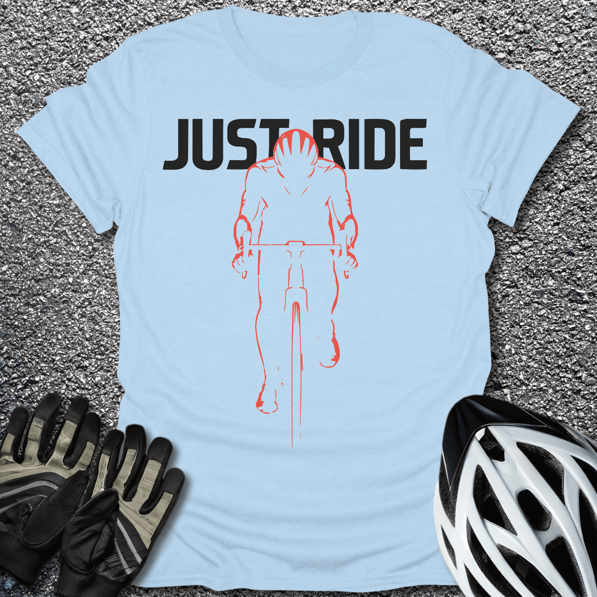 Just Ride T-Shirt in Light Blue / S from CycleTees