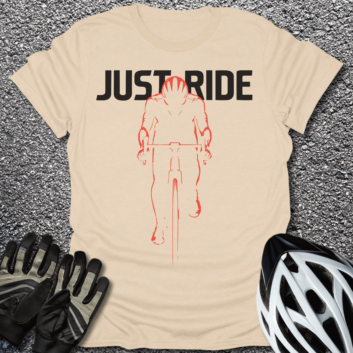 Just Ride T-Shirt in Sand / S from CycleTees