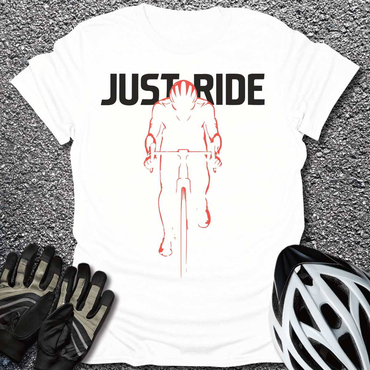 Just Ride T-Shirt in White / S from CycleTees