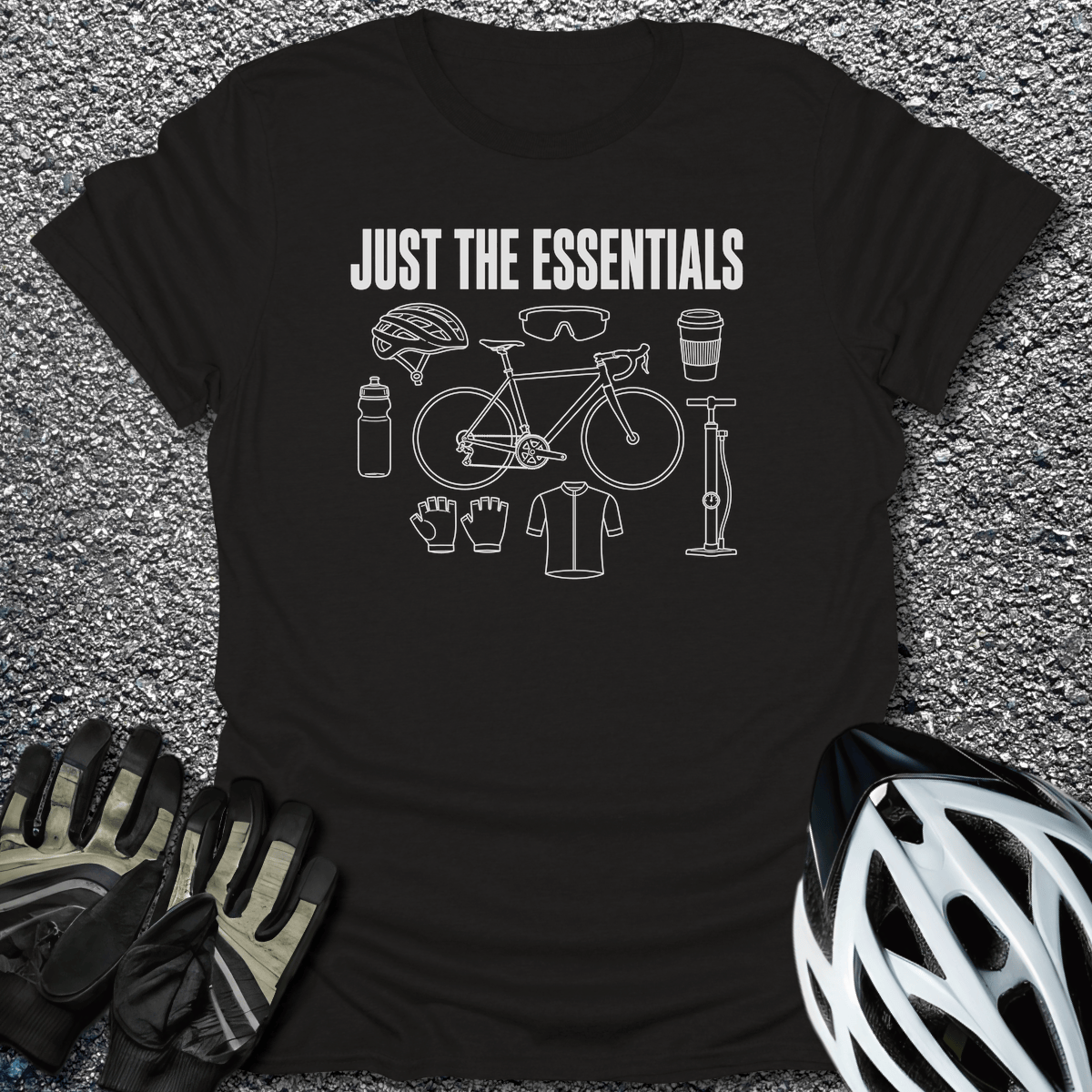 Just The Essentials T-Shirt in Black / S from CycleTees