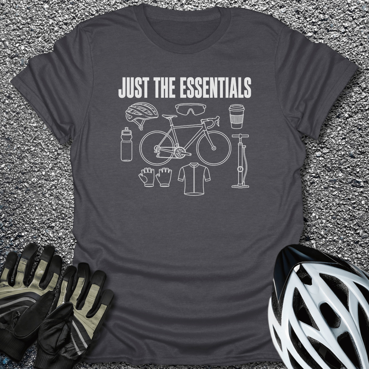 Just The Essentials T-Shirt in Dark Heather / S from CycleTees