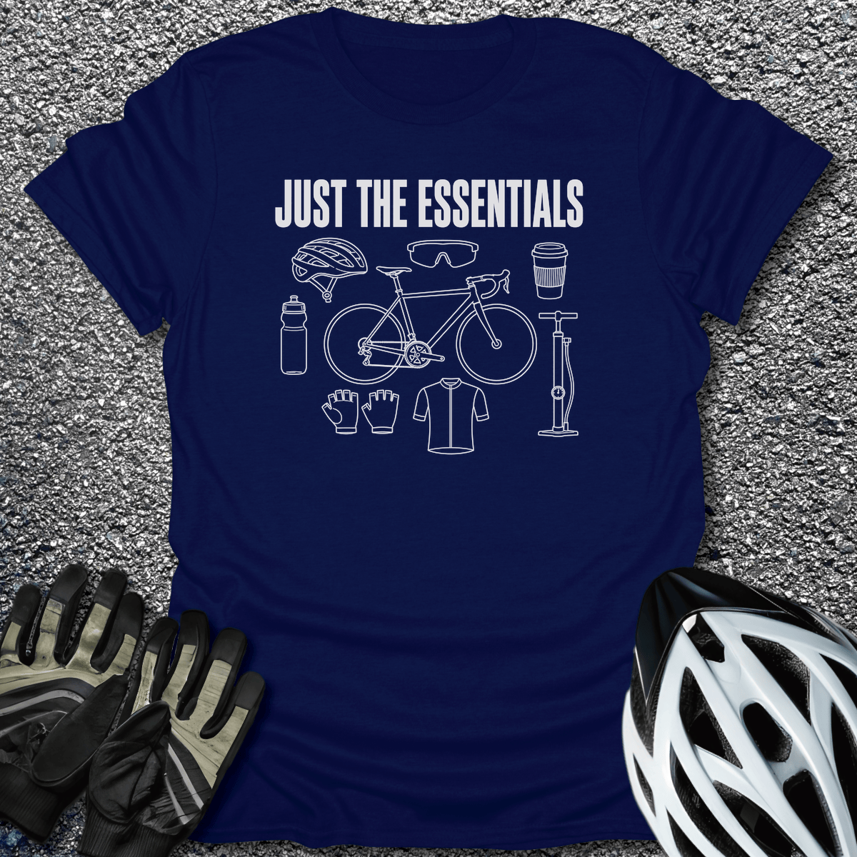 Just The Essentials T-Shirt in Navy / S from CycleTees